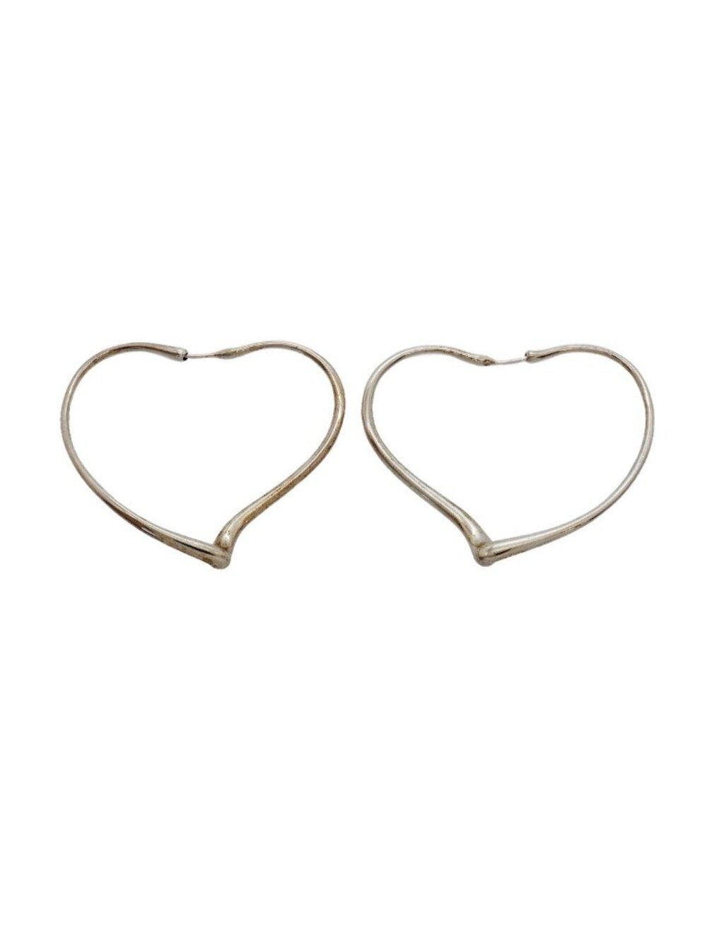 Tiffany & Co Earrings Open Heart 925 Sterling Silver